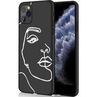 iMoshion Design hoesje iPhone 11 Pro - Abstract Gezicht - Wit / Zwart