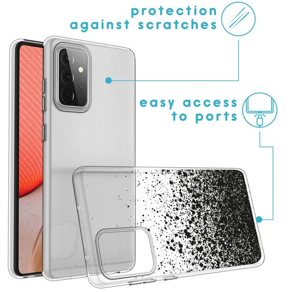 iMoshion Design hoesje Samsung Galaxy A72 - Spetters - Zwart