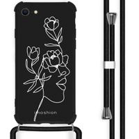 iMoshion Design hoesje met koord iPhone SE (2022 / 2020) / 8 / 7 - Abstract Gezicht Bloem