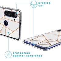 iMoshion Design hoesje Motorola Moto G8 Power - Grafisch Koper / Wit