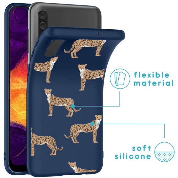 iMoshion Design hoesje Samsung Galaxy A50 / A30s - Luipaard - Blauw