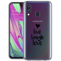 iMoshion Design hoesje Samsung Galaxy A40 - Live Laugh Love - Zwart