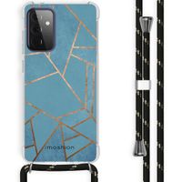 iMoshion Design hoesje met koord Galaxy A72 - Grafisch Koper - Blauw