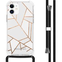 iMoshion Design hoesje met koord iPhone 12 Mini - Grafisch Koper - Wit / Goud