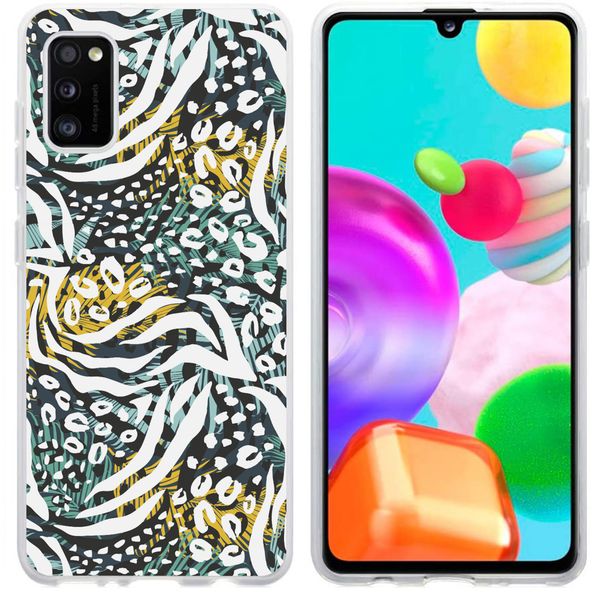 iMoshion Design hoesje Galaxy A41 - Jungle - Wit / Zwart / Groen