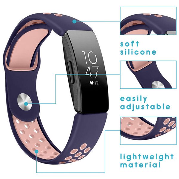 iMoshion Siliconen sport bandje Fitbit Inspire - Blauw / Roze