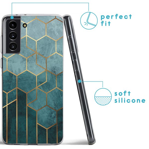 iMoshion Design hoesje Samsung Galaxy S21 FE - Patroon - Groen