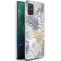 iMoshion Design hoesje Samsung Galaxy A71 - Bladeren / Zwart