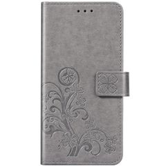 Klavertje Bloemen Bookcase Xiaomi Redmi Note 8 / Note 8 (2021) - Grijs