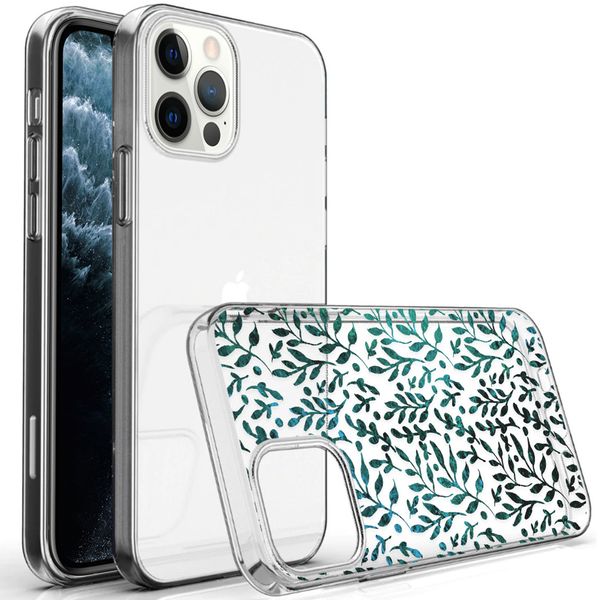 iMoshion Design hoesje iPhone 12 (Pro) - Bladeren - Groen