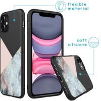 iMoshion Design hoesje iPhone 11 - Marmer - Roze / Zwart