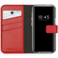 Selencia Echt Lederen Bookcase iPhone 12 Mini - Rood