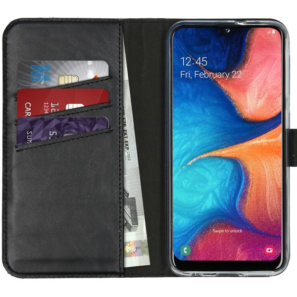 Selencia Echt Lederen Bookcase Samsung Galaxy A20e - Zwart