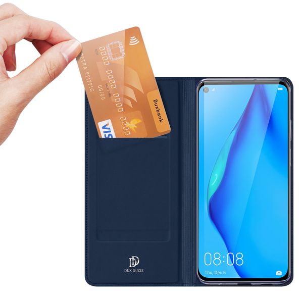 Dux Ducis Slim Softcase Bookcase Huawei P40 Lite - Donkerblauw