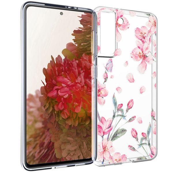 iMoshion Design hoesje Samsung Galaxy S21 - Bloem - Roze