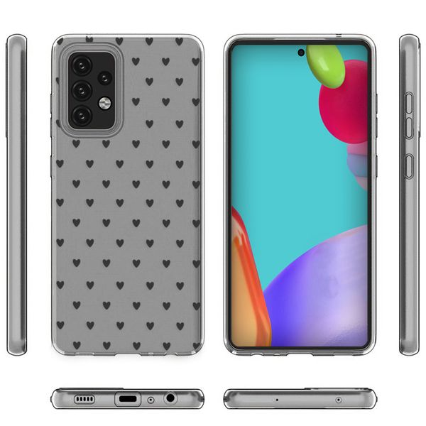 iMoshion Design hoesje Samsung Galaxy A52(s) (5G/4G) - Hartjes - Zwart