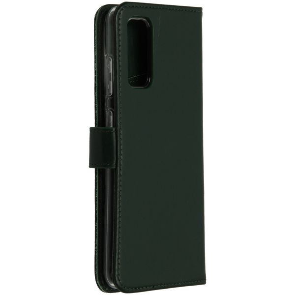 Selencia Echt Lederen Bookcase Samsung Galaxy S20 - Groen