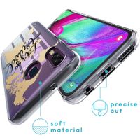 iMoshion Design hoesje Samsung Galaxy A40 - Let's Go Travel / Zwart