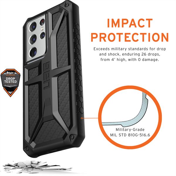 UAG Monarch Backcover Samsung Galaxy S21 Ultra - Carbon Fiber