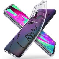 iMoshion Design hoesje Samsung Galaxy A40 - Abstract Gezicht - Zwart