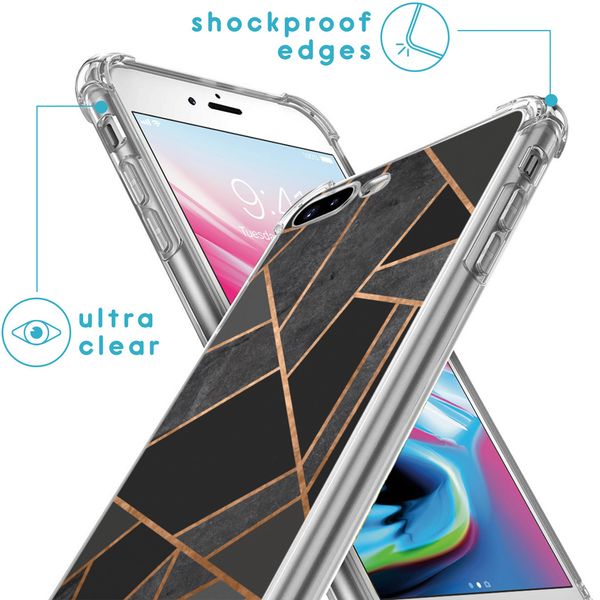 iMoshion Design hoesje met koord iPhone 8 Plus / 7 Plus - Grafisch Koper - Zwart