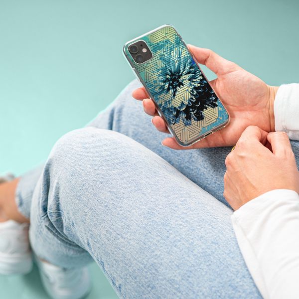 iMoshion Design hoesje iPhone 11 - Grafisch - Bloem Blauw