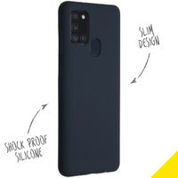 Accezz Liquid Silicone Backcover Samsung Galaxy A21s - Donkerblauw