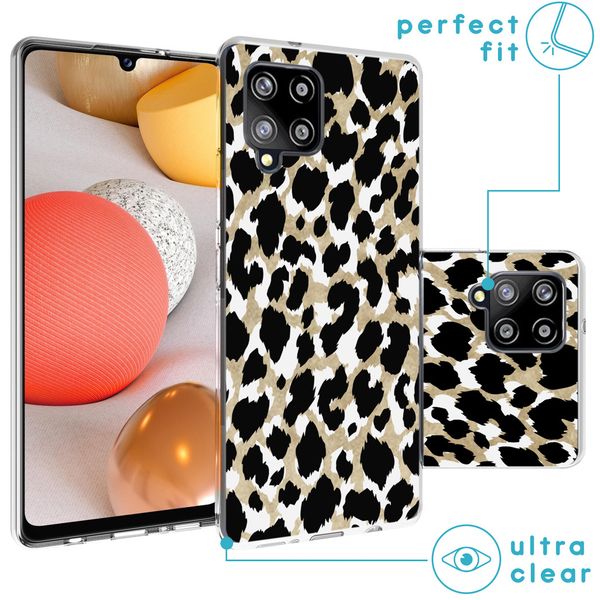 iMoshion Design hoesje Samsung Galaxy A42 - Luipaard / Zwart