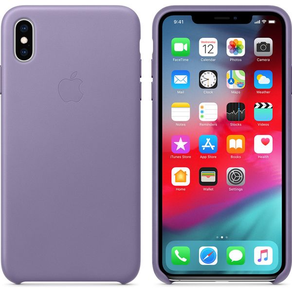 Apple Leather Backcover iPhone Xs Max - Lila