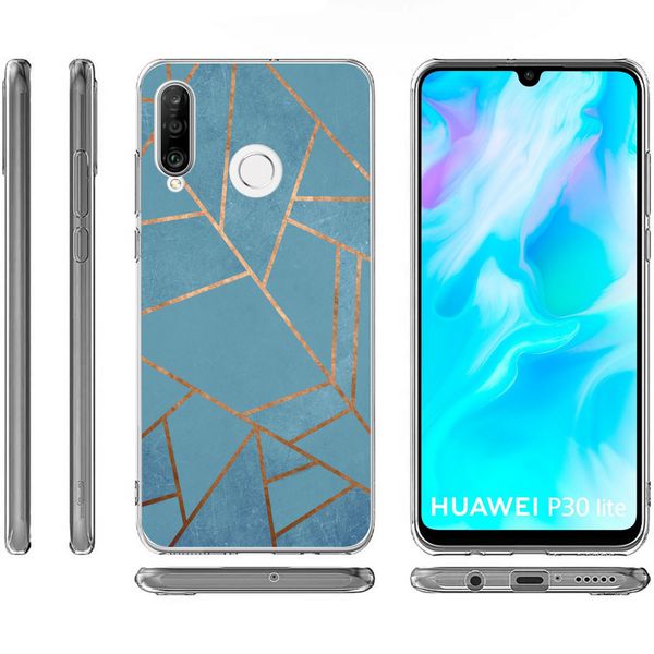 iMoshion Design hoesje Huawei P30 Lite - Grafisch Koper / Blauw