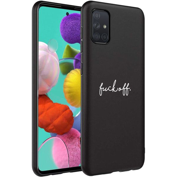 iMoshion Design hoesje Samsung Galaxy A71 - Fuck Off - Zwart