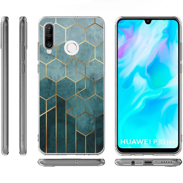 iMoshion Design hoesje Huawei P30 Lite - Patroon - Groen