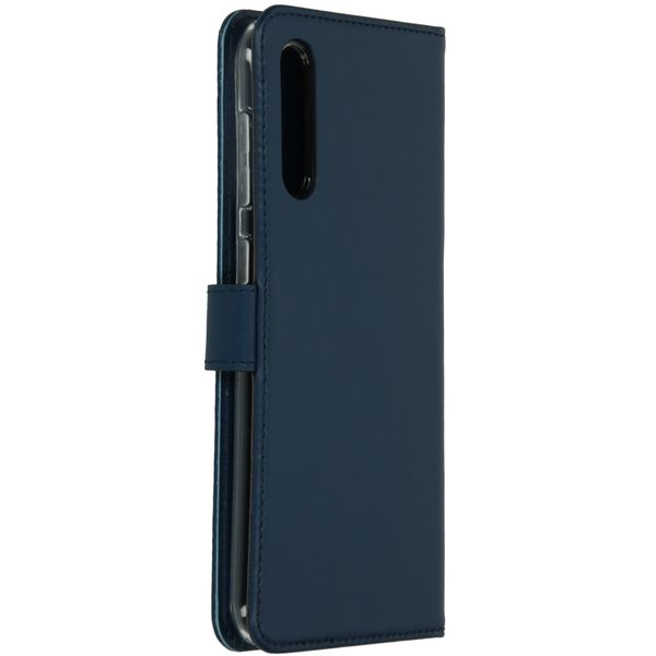 Selencia Echt Lederen Bookcase Samsung Galaxy A50 / A30s - Blauw