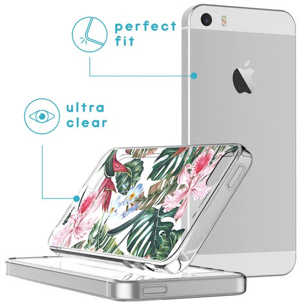 iMoshion Design hoesje iPhone 5 / 5s / SE - Jungle - Groen / Roze