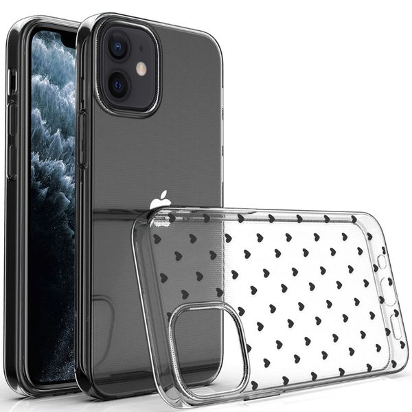 iMoshion Design hoesje iPhone 12 Mini - Hartjes - Zwart