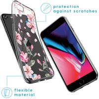 iMoshion Design hoesje iPhone SE (2022 / 2020) / 8 / 7 / 6s - Bloem - Roze