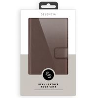 Selencia Echt Lederen Bookcase Samsung Galaxy S21 FE - Bruin