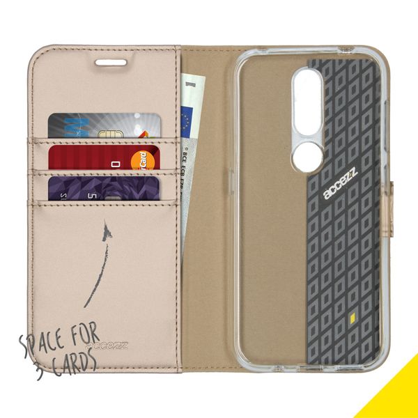 Accezz Wallet Softcase Bookcase Nokia 4.2 - Goud