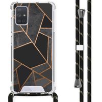 iMoshion Design hoesje met koord Samsung Galaxy A71 - Grafisch Koper - Zwart / Goud