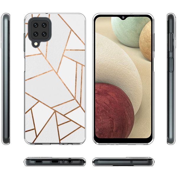 iMoshion Design hoesje Samsung Galaxy A12 - Grafisch Koper / Wit