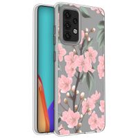 iMoshion Design hoesje Samsung Galaxy A52(s) (5G/4G) - Bloem - Roze / Groen