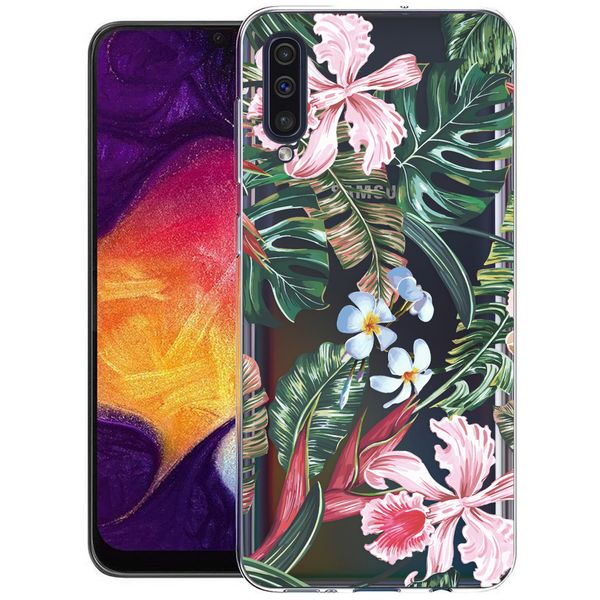 iMoshion Design hoesje Galaxy A50 / A30s - Jungle - Groen / Roze