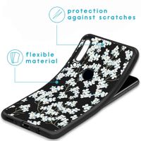 iMoshion Design hoesje Huawei P30 Lite - Bloem - Wit / Zwart