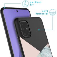 iMoshion Design hoesje Samsung Galaxy A51 - Marmer - Roze / Zwart