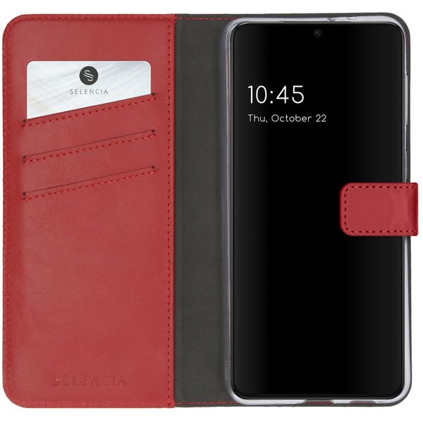 Selencia Echt Lederen Bookcase Samsung Galaxy S21 - Rood