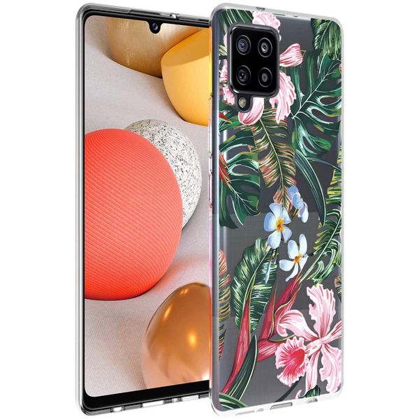 iMoshion Design hoesje Samsung Galaxy A42 - Jungle - Groen / Roze