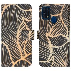 iMoshion Design Softcase Bookcase Samsung Galaxy M31 - Golden Leaves