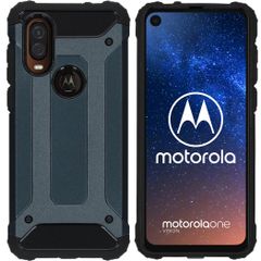 iMoshion Rugged Xtreme Backcover Motorola One Vision - Donkerblauw