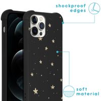 iMoshion Design hoesje met koord iPhone 12 Pro Max - Sterren - Zwart / Goud