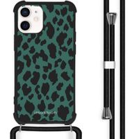 iMoshion Design hoesje met koord iPhone 12 Mini - Luipaard - Groen / Zwart